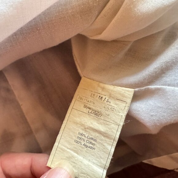 Roxy Brown & White Swirl Pattern Strap Short 100% Cotton Sundress sz M - Picture 9 of 10